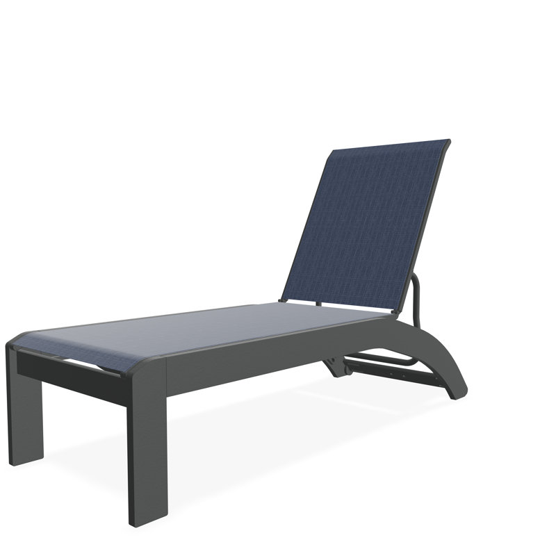Chaise longue sans accoudoirs empilable en polymère Dune, Graphite, Mavi
