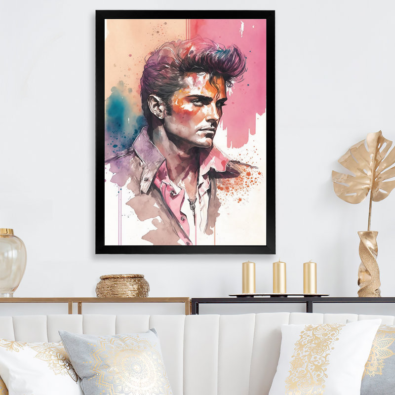 «Hollywood Musician I», reproduction sur toile, H 20 po x l 12 po x P 1 po, Impression noire sur toile encadrée