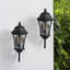 Lot de 2 appliques murales extérieures noires de 19,5 pouces, pour porche, terrasse et jardin (ampoules non comprises)