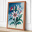 Striped Lilies in Teal Botanical - Wrapped Canvas-1329824574-1329824566