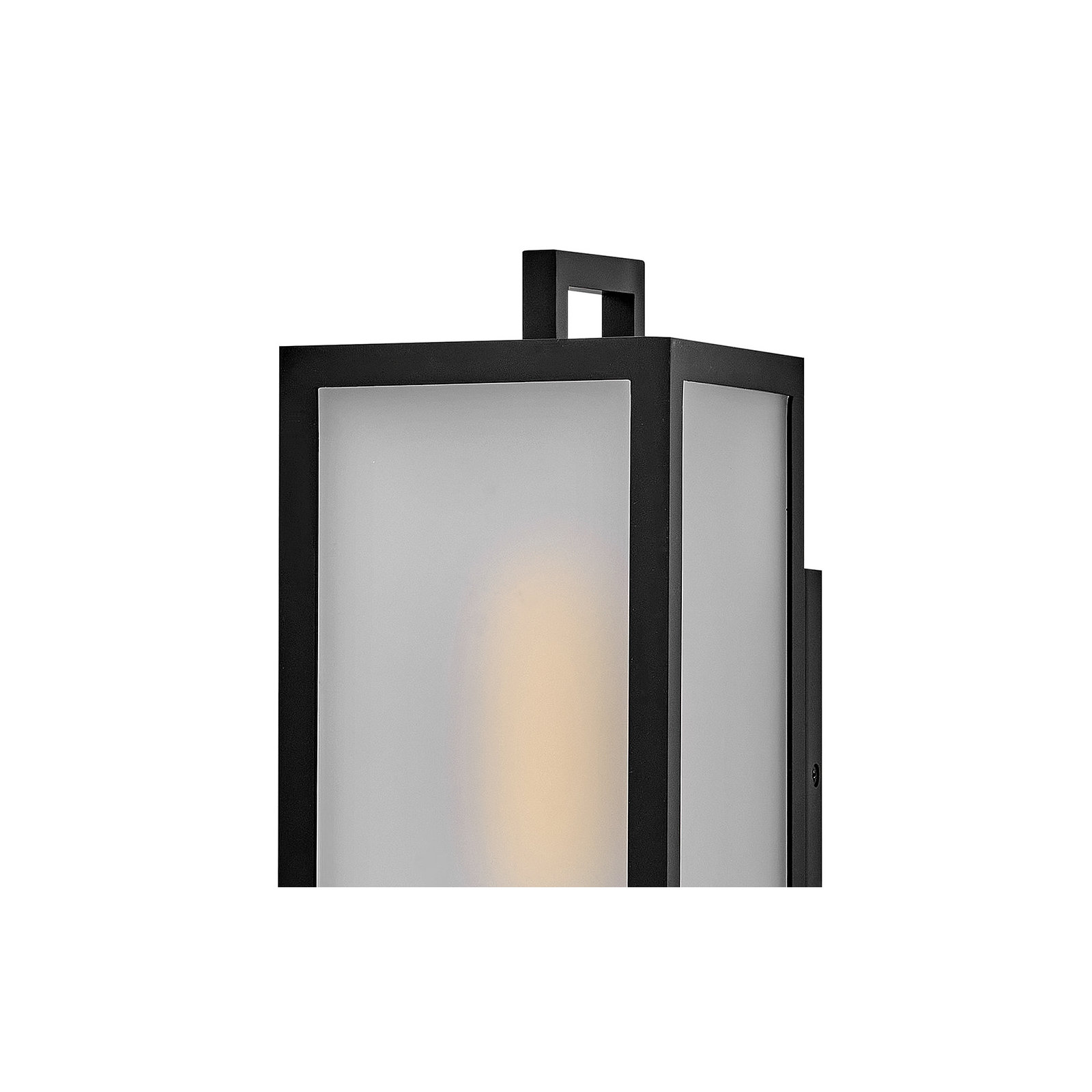 Outdoor Wall Mount Lantern with Etched Glass, 15" H x 5.5" W x 6.5" D