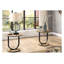 Ensemble de 3 tables basses gigognes de style industriel avec plateau en placage de chêne rustique et base en acier sable noir