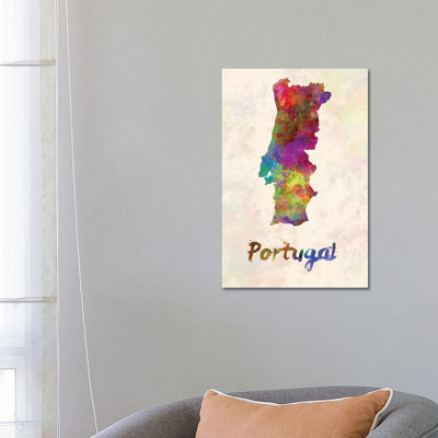 Portugal in Watercolour 1 Piece Wrapped Canvas Painting