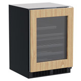 23.88" 22 Bottle and 112 Can Dual Zone Built-In Wine & Beverage Refrigerator with Panel Ready Frame Glass Door