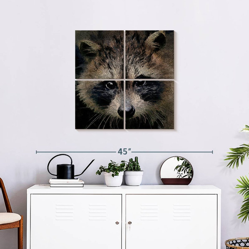 Brampt Racoon, 26" H x 26" W