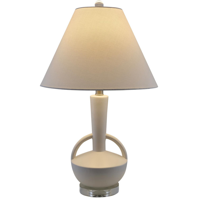 Valdez Table Lamp, White, White