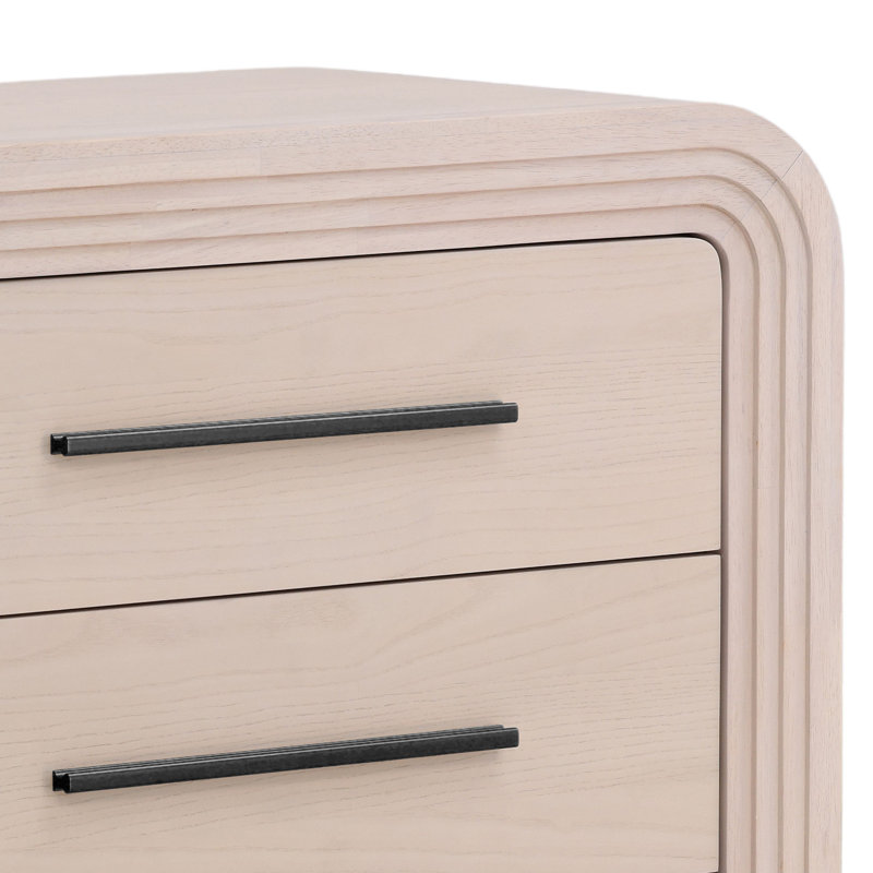 Portland 6-Drawer Rubberwood Dresser, Bleach Natural