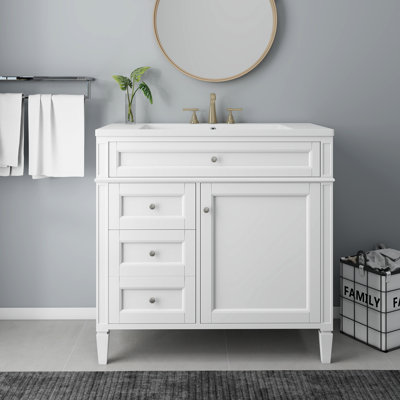 Ensemble de meuble-lavabo simple 36 po avec plateau en résine Elijahjames