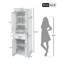 71"H Freestanding Bathroom Linen Cabinet with Adjustable Shelves