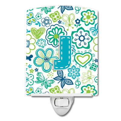 Flowers and Butterflies Ceramic Night Light