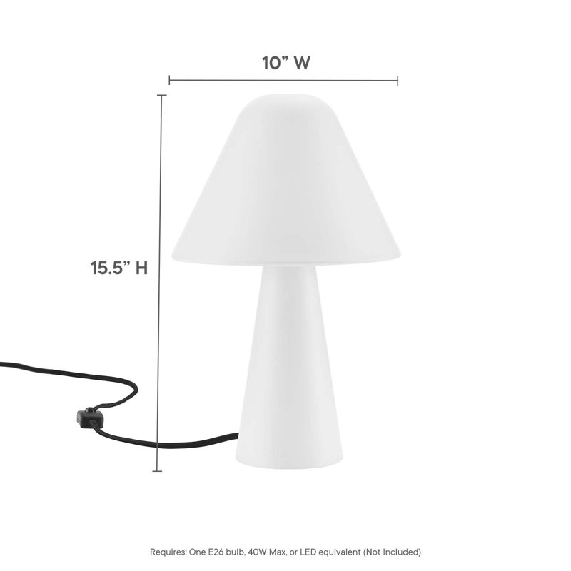 White Adjustable Metal Mushroom Table Lamp