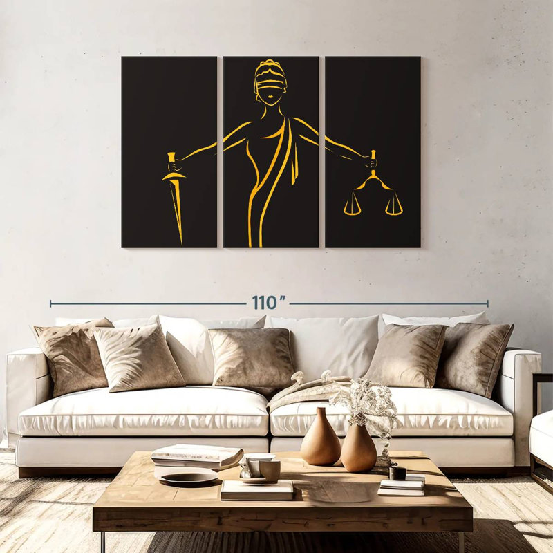 Esquisse Alcaraz Golden Lady Justice, H 48 po x l 74 po