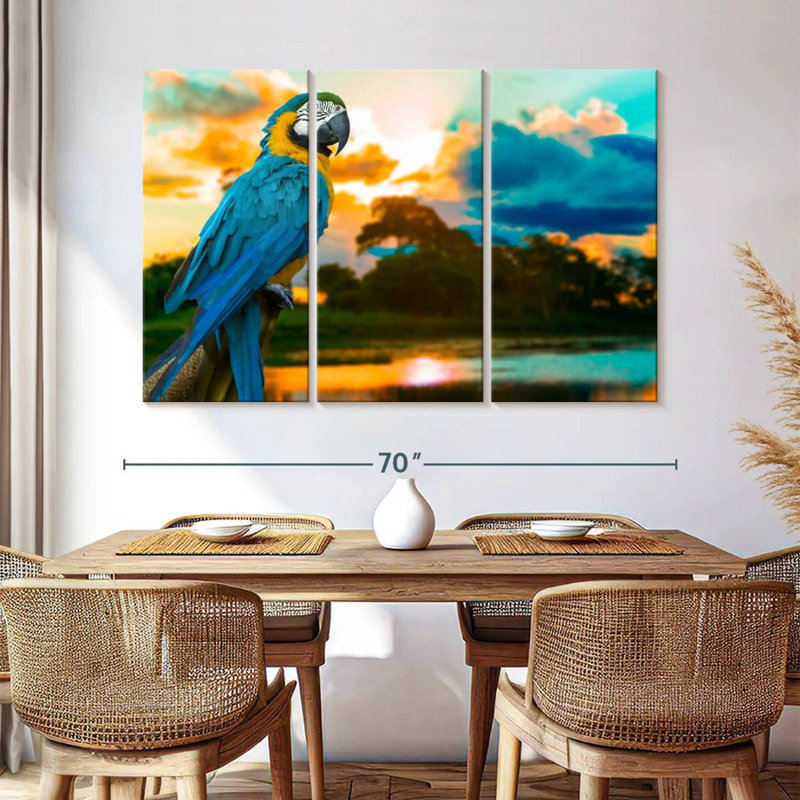 Macaw At Sunset, 42" H x 65" W