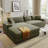 Sectional Sofa With Thick Cushions, And Built-In Cup Holders & Charging Ports-1850317242