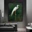 Aigrette blanche rétro encadrée noire - élégance et beauté naturelle, impressions murales de style rétro-1771259163
