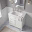 Meuble-lavabo blanc 30 po avec lavabo supérieur, meuble-lavabo moderne simple à 2 tiroirs et tiroir basculant-130933842-130933846