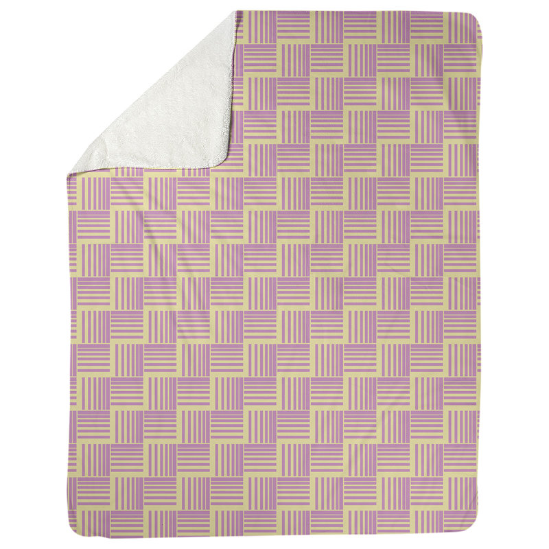 Couverture polaire à rayures classic basketweave, l 50 po x L 60 po, Jaune / Rose