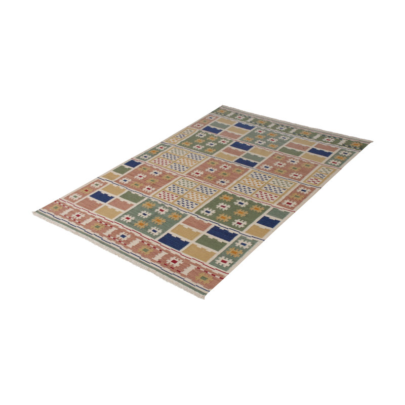 Scandinavian Style Kilim Rug In Multi-Color Geometric Pattern By Rug & Kilim, Rectangle 5' x 7'