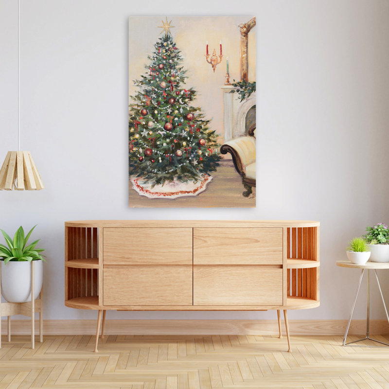 Victorian Christmas - Chaise, arbre de Noël, art gris, H 48 po x l 32 po