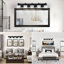 5 - Applique murale à DEL noir mat avec abat-jour en cristal pour meuble-lavabo