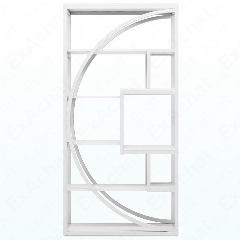 Bibliothèque industrielle avec 8 tablettes de rangement ouvertes, Blanc