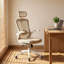 Chaise de bureau ergonomique en maille respirante avec appui-tête réglable, soutien lombaire, dossier inclinable de 90° à 125°, coussin d'assise en mousse à mémoire de forme, roulettes silencieuses, capacité de charge de 136 kg (kaki, noir, gris, bleu, blanc et noir)-426566811