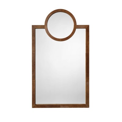 Keystone Rectangle Leather Framed Wall Mirror