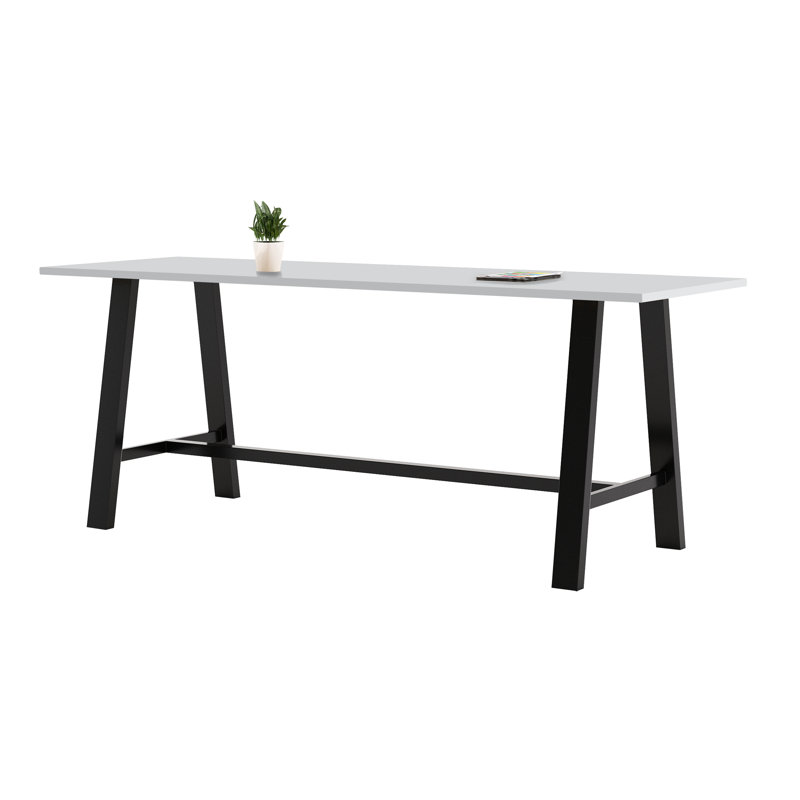 Midtown Solid Wood Breakroom Table, Gray, 41" H x 108" L x 42" W