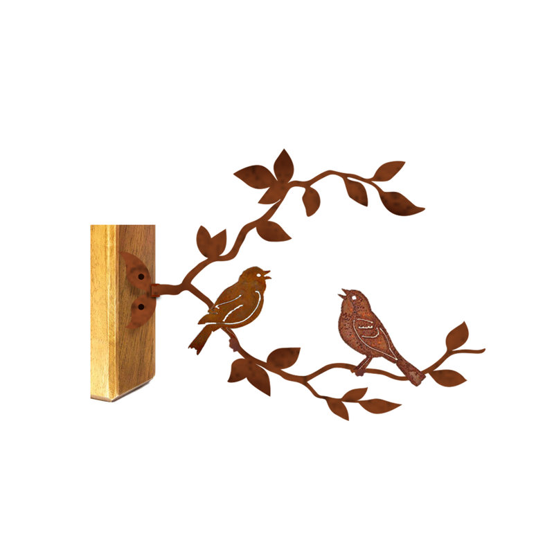 Oiseaux chantants en métal sur branche Maroney