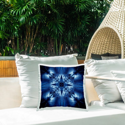 Coussin d'extérieur à imprimé mosaïque foncée par El Perkin