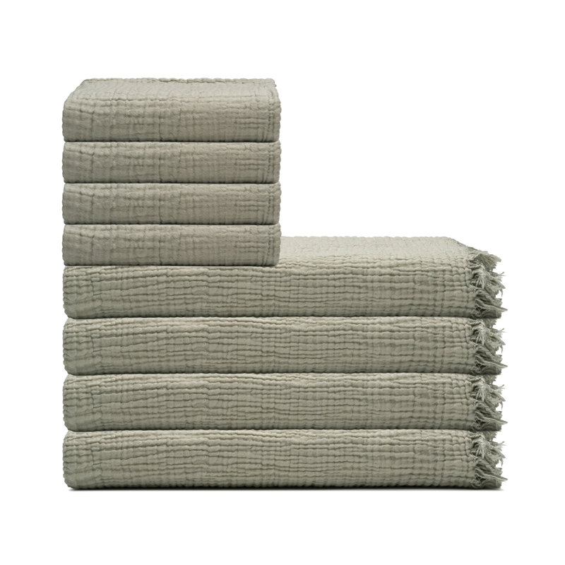Ensemble de serviettes en gaze de coton 4 couches Soho Supersoft, Vert sauge