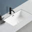 27,56 po Lavabo de salle de bain encastré rectangulaire en céramique blanc lait