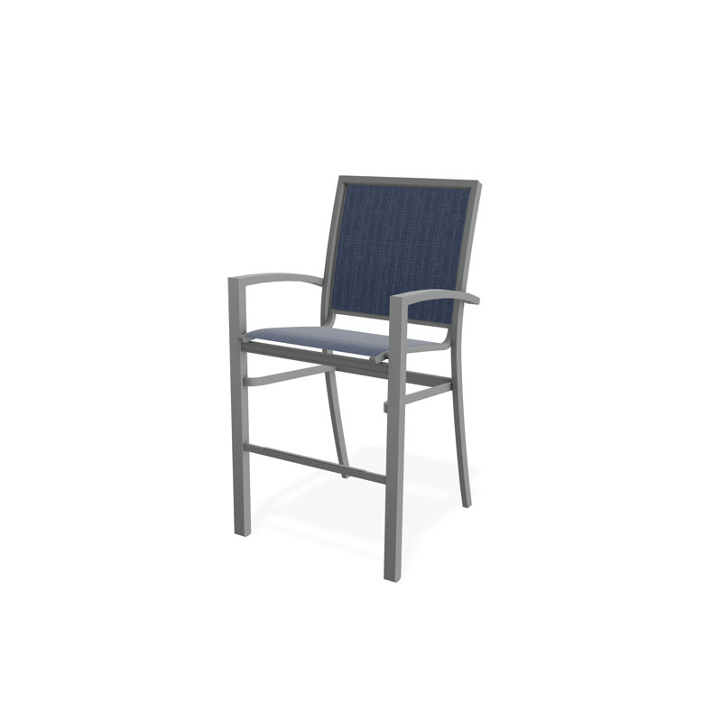 Chaise de café empilable à hauteur de barre Kendall, Graphite, Mavi