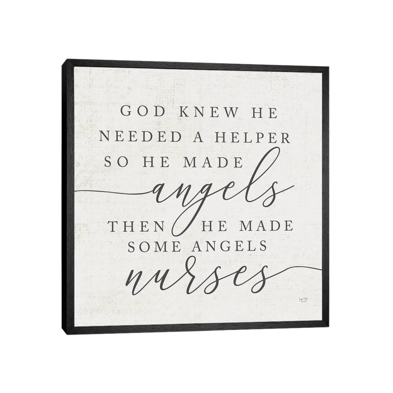 God Made Angel Nurses - Print on Canvas, Black Framed, 93.98 cm H x 93.98 cm W