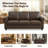 83" W 3 Seater Upholstered Sofa Faux Leather Rolled Arms Couch Mid Century Modern-908981386