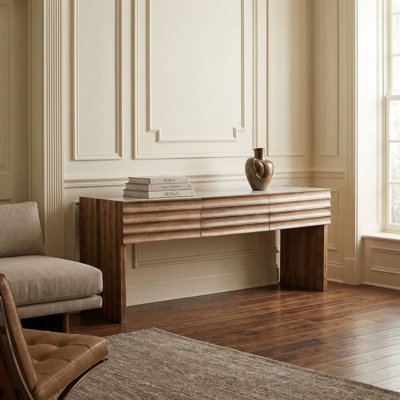 Console Wolf avec plateau en marbre blanc