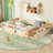 Natural Color Twin Size Floor Bed With Fence For , High - Quality Pine, Stable Structure, No Box Spring, Quick Setup, Multi Use Zone ' Bedtime Peace Quietness-137011669-137011672