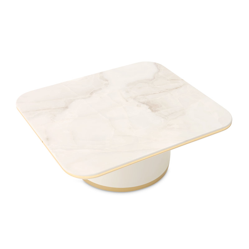 Gineverra Rectangular Cocktail Table - Ivory/Gold
