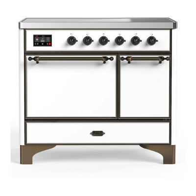 Majestic III Series 40 Inch Induction Range with 6 Induction Elements in White (Burnished Trim)