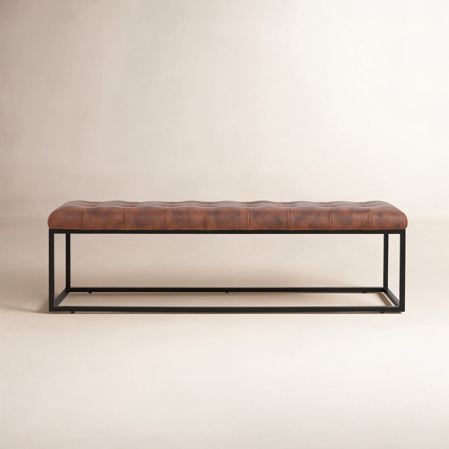 Pearson Genuine Leather Bedroom Bench, Saddle Top Grain Leather, 17.5" H x 55" W x 17" D