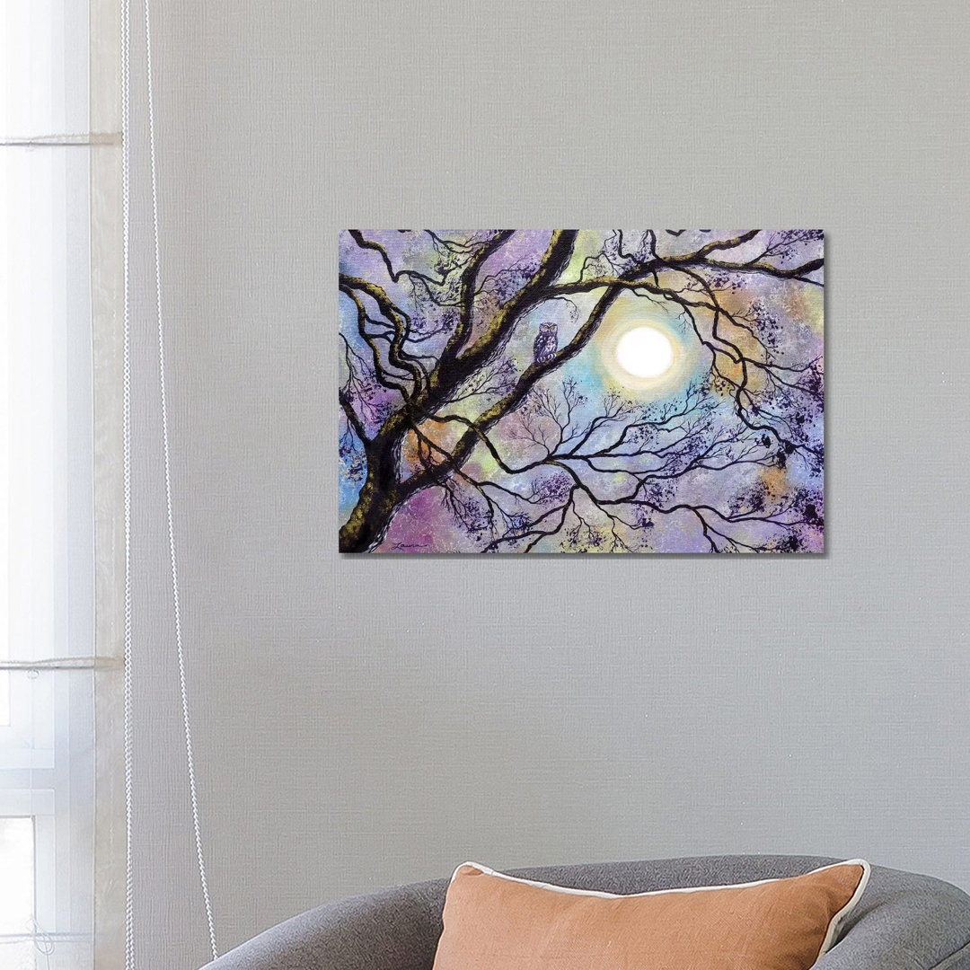 Screech Owl In White Oak Tree by Laura Iverson - Wrapped Canvas Print