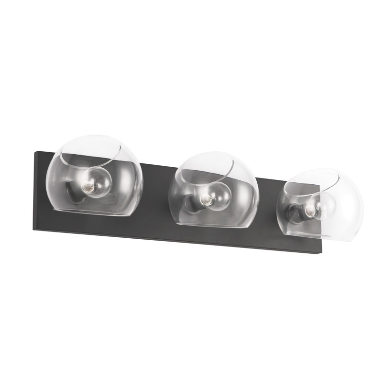 Willow Bath Bar, Matte Black, Clear, 3