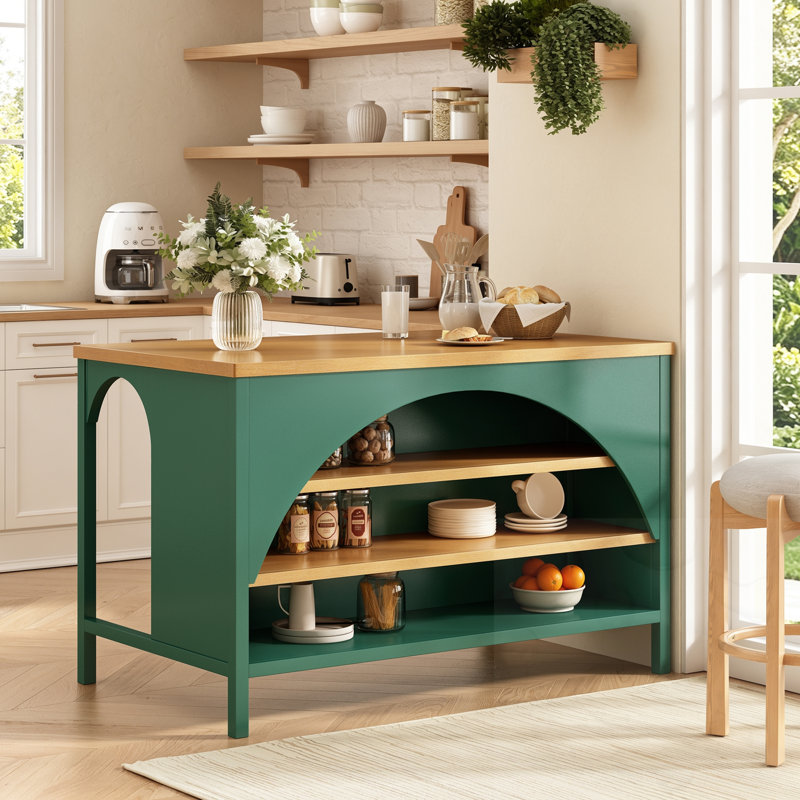 Îlot de cuisine avec rangement ouvert
