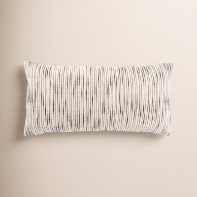 Mercado Embroidered Cotton Lumbar Throw Pillow