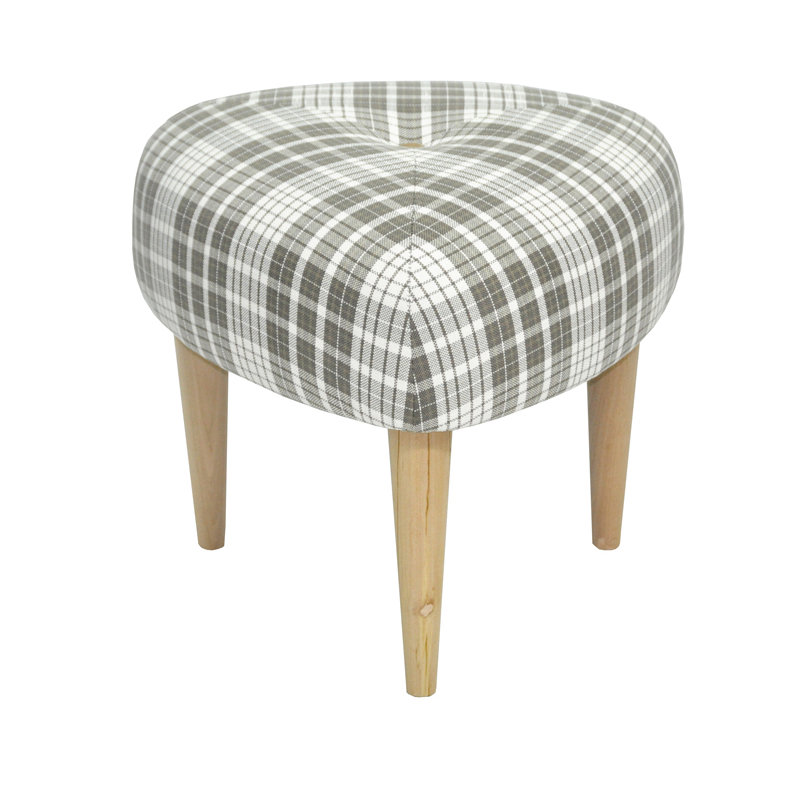 Manufactured Wood Accent Stool, Cream and grey