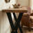 Austin Console Table, Solid Reclaimed Wood with Black Wood Legs, Honey Pine
