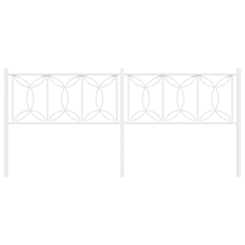 Vidaxl Metal Replace Headboard White 200 Cm, Super King (6'4), White