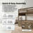 Walnut Pine Frame Twin XL Bunk Bed With Trundle, Storage Drawers, Storage Staircase And Wardrobe-1076624441