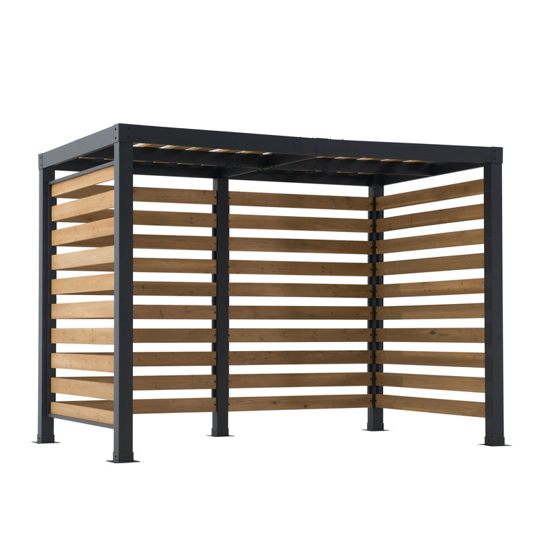 Sunjoy steel pergola MARAO - 191cm x 313cm, black/brown