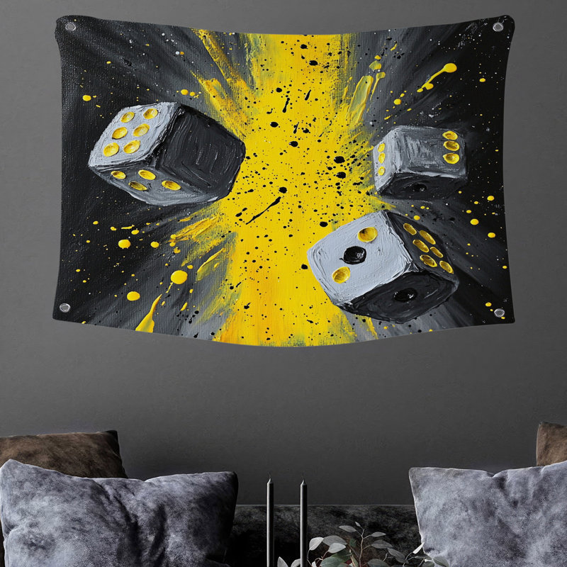 Tapisserie murale «Dice Explosion», H 50 po x l 60 po